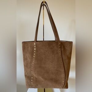 Madewell studded tote bag - brown suede